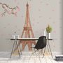 Paris Eiffel Tower with Cherry Blossom Wall Decal Sticker