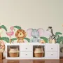 Kids Cute Forest Animal with Banana Leaves Wall Decal Sticker