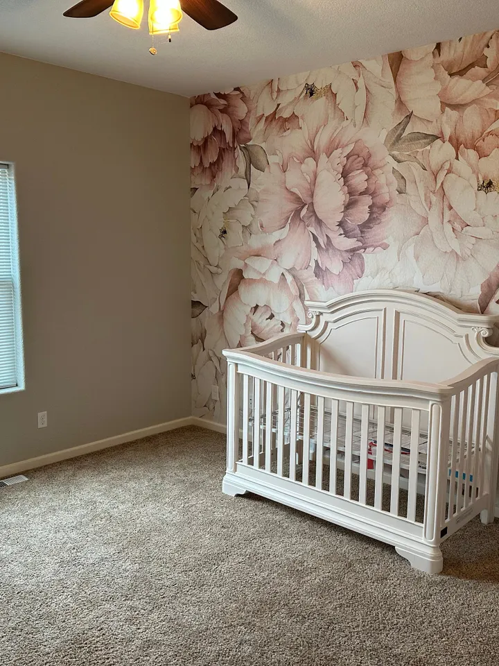 Nursery Pastel Peony Watercolor Floral For Girls Wallpaper Mural
