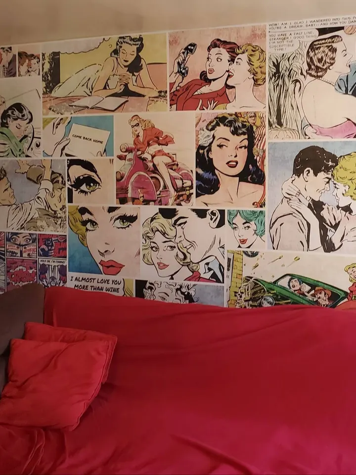 Retro Pop Art Comic Faces Wallpaper Mural