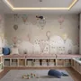 Papier peint chambre d'enfant hiver et montgolfière