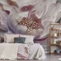 Elegant 3D Floral Pearl Wallpaper Mural