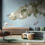 Gardenia Floral and Butterfly Wallpaper Mural