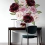 Watercolor Red Pink Peony Floral Wall Decal Sticker