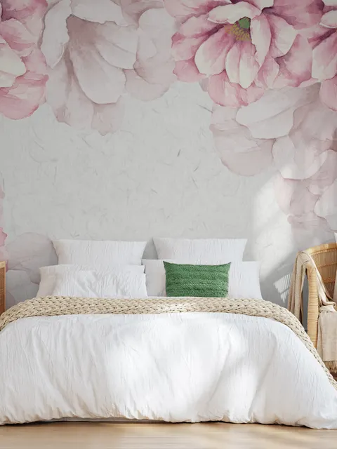Pastel Pink Flower Wallpaper Mural