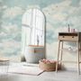 Abstract Clouds with Birds Wallpaper Mural
