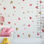 Cute Watercolor Hearts Wall Decal Sticker