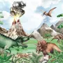 Kinder Dinosaurier mit Trex Jurassic World Fototapete