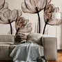 Papier peint panoramique floral transparent