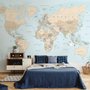 Brown & Brown Political World Map Wallpaper Mural
