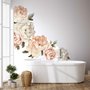 Stickers muraux bouquet floral de pivoine orange et blanche