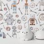 Kids Watercolor Robot Wallpaper Mural
