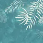 White Tropical Leaves Wallpaper Mural