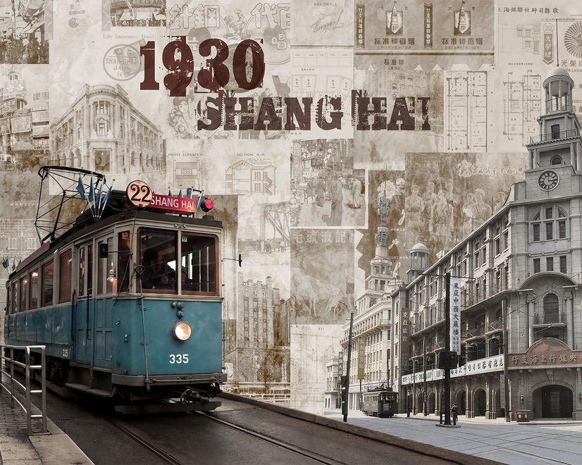 Vintage Shanghai City Wallpaper Mural