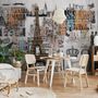 Eiffel Tower and Country Typography Wallpaper Mural