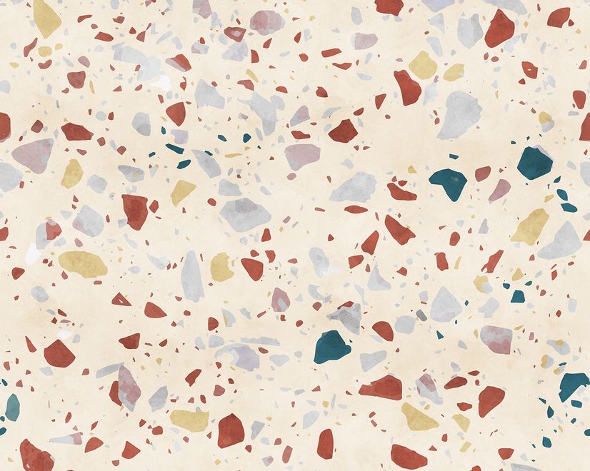 Papier peint panoramique doux Terrazzo
