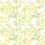 Papier peint panoramique floral aux herbes jaunes