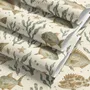 Watercolour fish wallpaper with sage seaweed, coral and starfish on a warm cream background