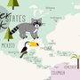 Kids Nursery Educational Continent World Map Wallpaper Mural