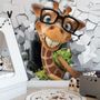 Cartoon Giraffe Wallpaper Mural