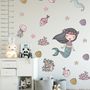 Kinder Meerjungfrau Ariel und Unterwasser Wandtattoo