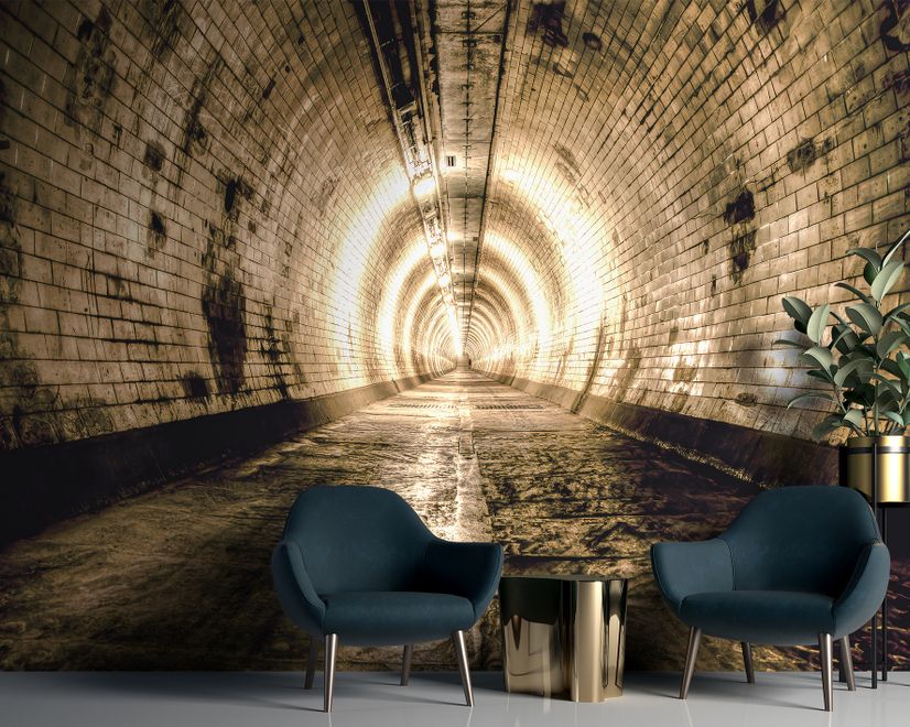 3D Look Tunnel Wallpaper Mural