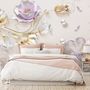 3D Embossed Look Tulip Floral with Swan Wallpaper Mural