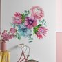 Stickers muraux floral de protea rose avec renoncule et tulipes aquarelle