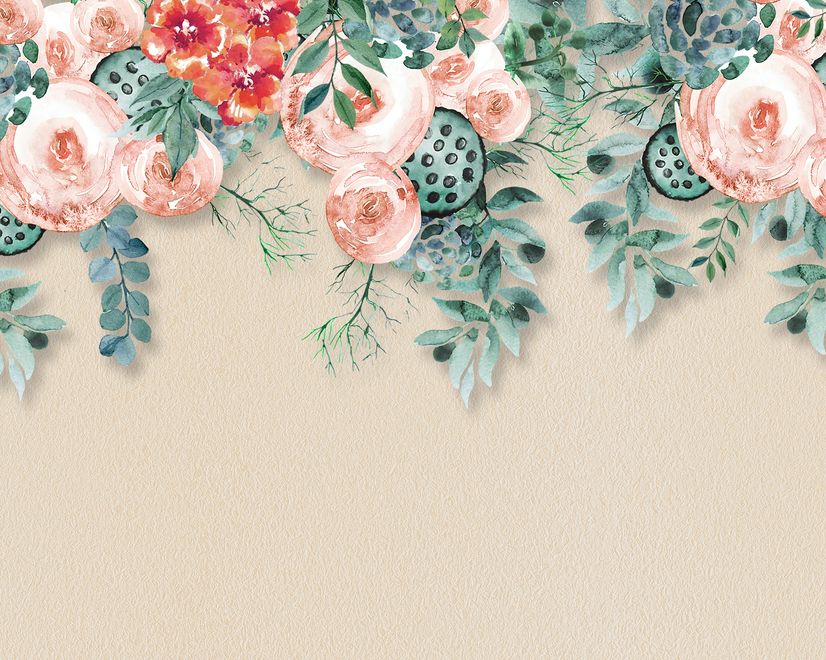 Watercolor Floral Wallpaper Mural