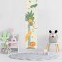 Kids Growth Chart with Tropical Animals Wall Decal Sticker