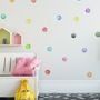 Kids Watercolor Colorful Polka Dots Wall Decal Sticker