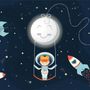 Papier peint les filles astronautes dans le vaisseau spatial