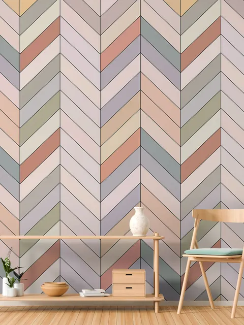Papier peint panoramique vintage à chevrons