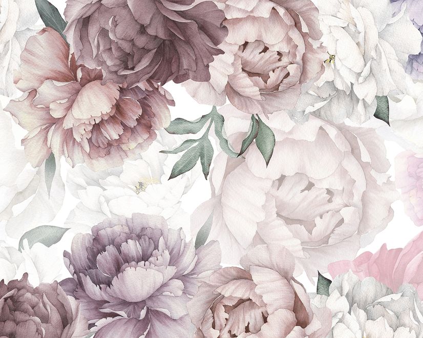 Soft Peony Nursery Floral Wallpaper Mural