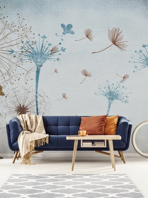 Vintage Dandelion Floral Wallpaper Mural