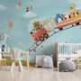 Cartoon Animals in the Amusement Park Wallpaper Mural