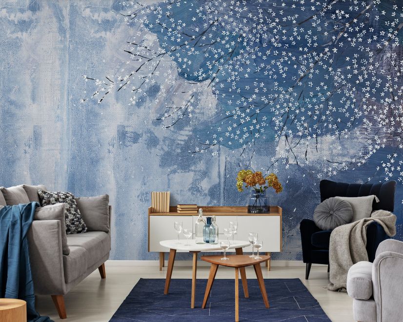 Oil Painting Winter Landscape Wallpaper Mural