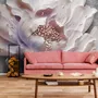 Elegant 3D Floral Pearl Wallpaper Mural