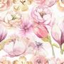 Papier peint panoramique floral rose pivoine
