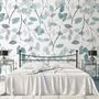 Blue Leaf Pattern Wallpaper Mural