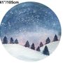 Snowy Forest Circle Landscape Wall Decal Sticker