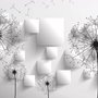 Papier peint panoramique floral pissenlit monochrome