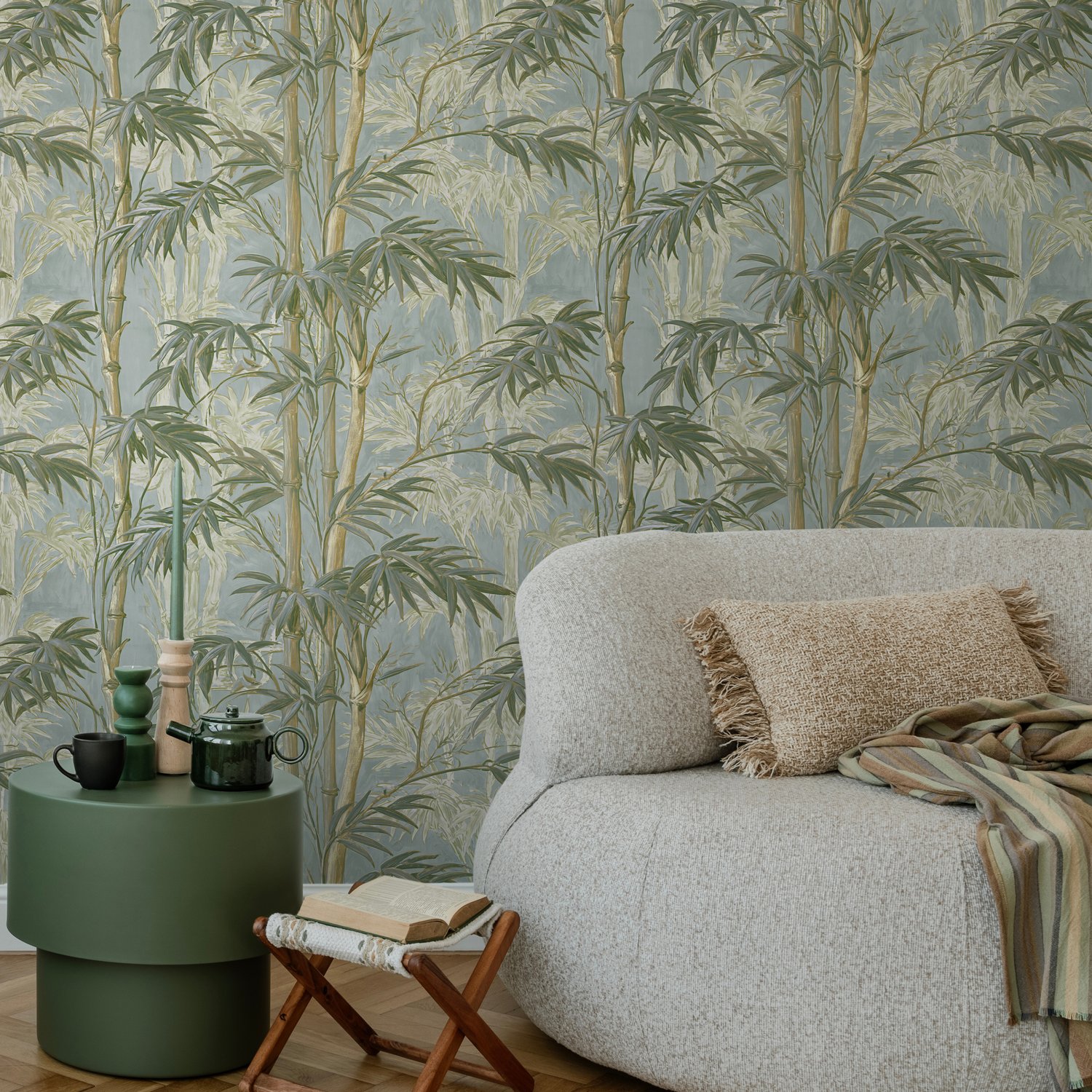 Bamboo Oil Painting Wallpaper - Peel and Stick