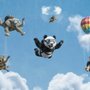 Kids Playful Animal Skydiving Wallpaper Mural