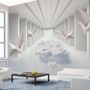 Abstract Corridor with Paper Plane Wallpaper Mural