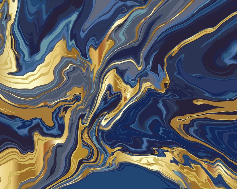 Liquid Abstract Marble Art Blue Gradient Wallpaper Mural