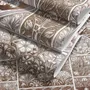 Antique wallpaper mural with Art Nouveau floral tile panels, sepia borders and blush botanical medallions