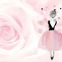 Ballerina-Mädchen und Rosa Rosen Fototapete