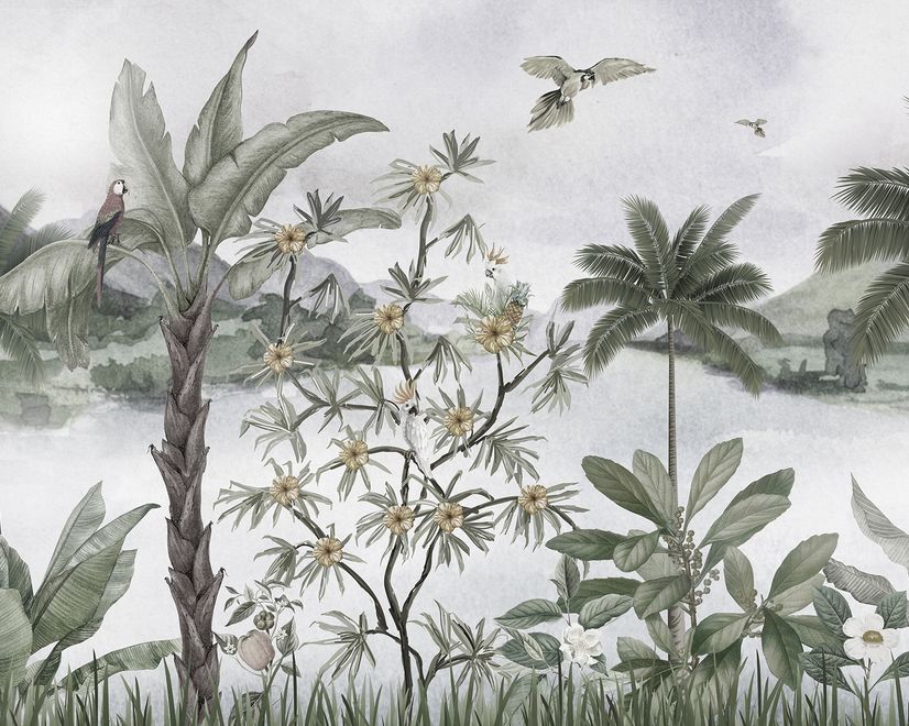 Tropical River Landscape Wallpaper Mural