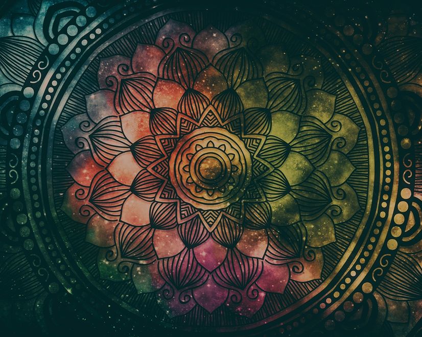 Dark Shining Mandala Wallpaper Mural